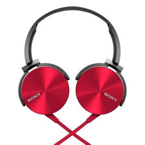 Wired Red Sony Mdr Xb Ap On Ear Extra Bass Headphones With Mic