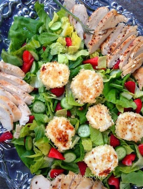 Grilled Chicken And Goat Cheese Salad With Strawberry Vinaigrette A Southern Soul