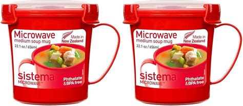 Sistema Microwave Soup Mug Ml Microwave Food Container With Steam