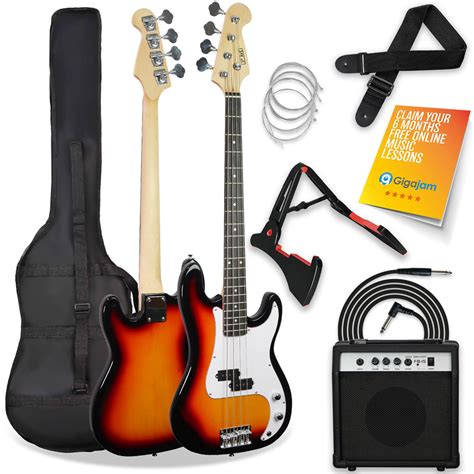 3rd Avenue Sunburst Full Size Electric Bass Guitar Set Wilko