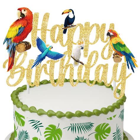 Parrot Birthday Cake Decoration Tropical Bird Birthday Cake Topper