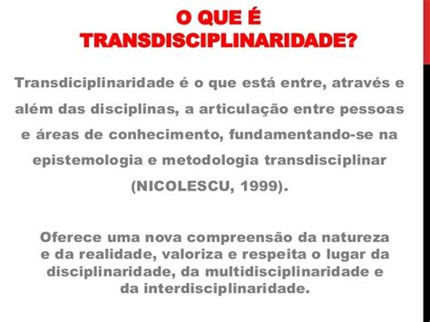 Diálogo Sobre Transdisciplinaridade E Rede De Aprendência Outubro