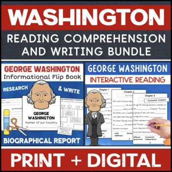 George Washington Reading Comprehension Writing Activities Bundle