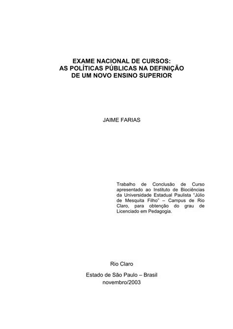 Pdf Exame Nacional De Cursos As Pol Ticas P Blicas Livros