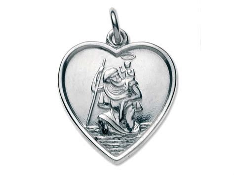 Pendentif Cœur Porte Bonheur Saint Christophe Misti Gri