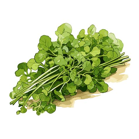 Watercress Watercolor Illustration Vegetable Isolated On Transparent