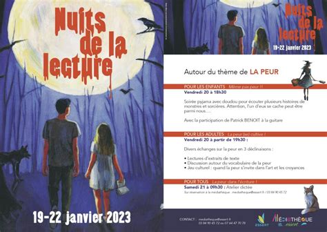 Médiathèque animations pour les Nuits de la Lecture 2023 essert