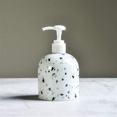 Distributeur Savon Liquide C Ramique Terrazzo Distributeur De Savon