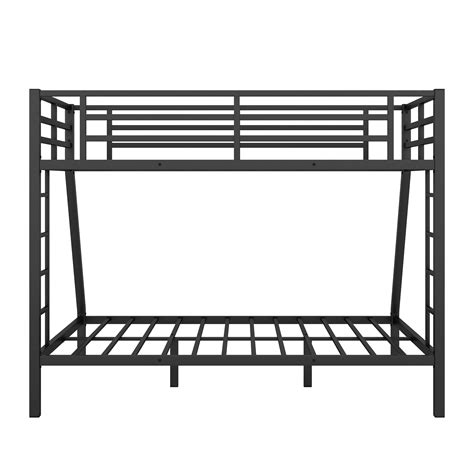 Twin Xl Over Queen Bunk Bed Frame Heavy Duty Metal Bunk Beds With With 2 Side Ladders