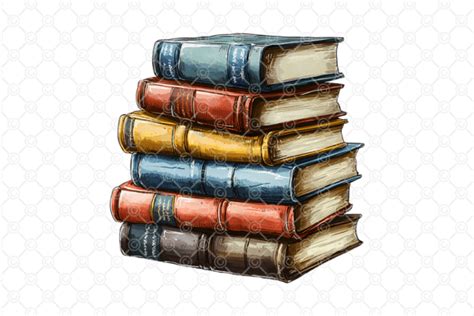 Book Stack Png 001 Stack Of Books Png Graphic By