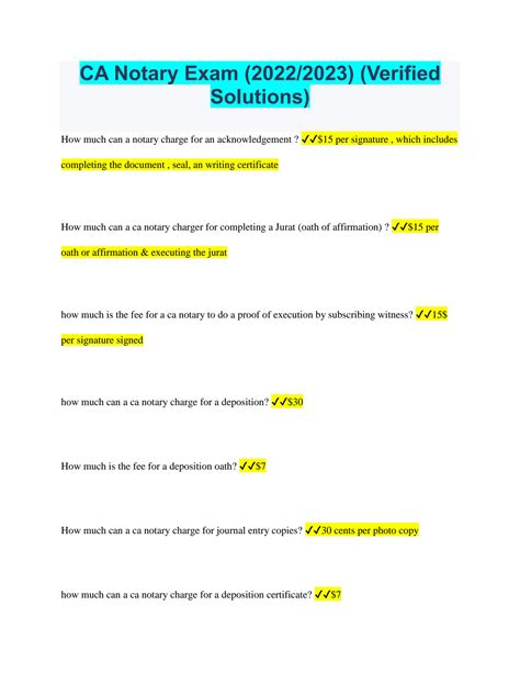 SOLUTION: Ca notary exam - Studypool