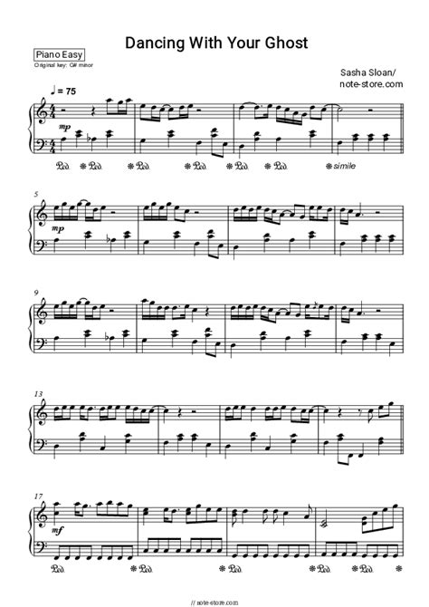 Dancing With Your Ghost Piano Sheet Music Easy Sasha Sloan In Note