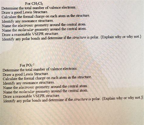 SOLVED: For CHCl3: Determine the total number of valence electrons. Draw a good Lewis Structure ...