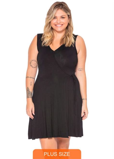 Vestido Feminino Curto Preto Miss Masy Plus