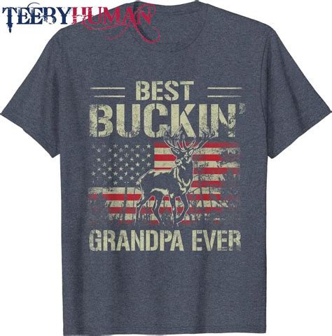 Mens Usa Flag Best Buckin Grandpa Ever Deer Hunting Fathers Day