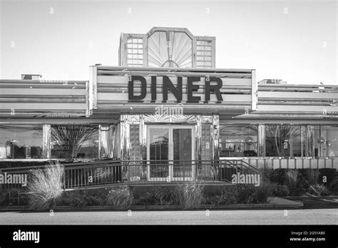 50s Diner Black And White