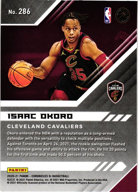 2020 21 Panini Chronicles Xr 286 Isaac Okoro Rc For Sale Online Ebay