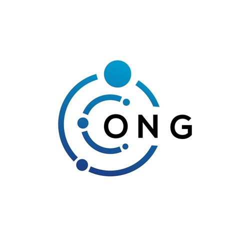 Diseño De Logotipo De Tecnología De Letra Ong Sobre Fondo Blanco Ong