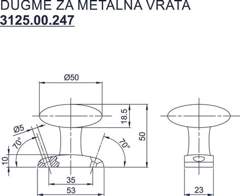 Kugla Rukohvat Za Metalna Vrata 3125 00 247 BANE Unibau