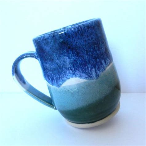 Nautical Pottery Mug Stoneware Marine Tricolour Ceramic Cup Etsy