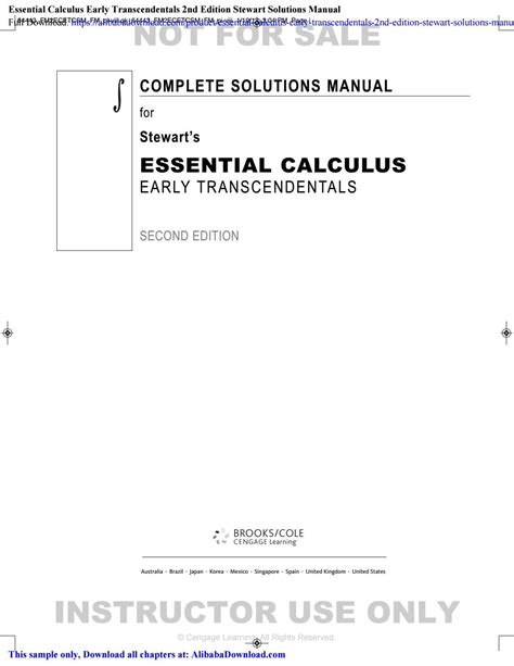 Essential Calculus Early Transcendentals 2nd Edition Stewart Solutions