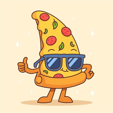 Free Vector Hand Drawn Pizza Cartoon Illustration