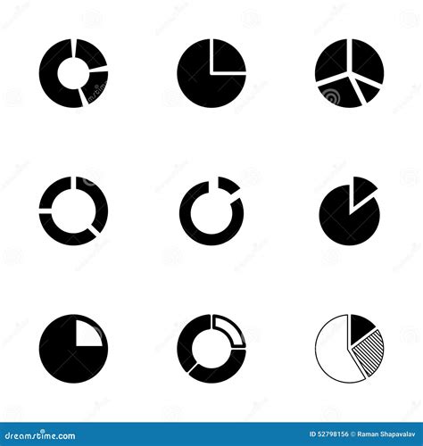 Vector Pie Chart Icon Set Stock Vector Illustration Of Diagram 52798156