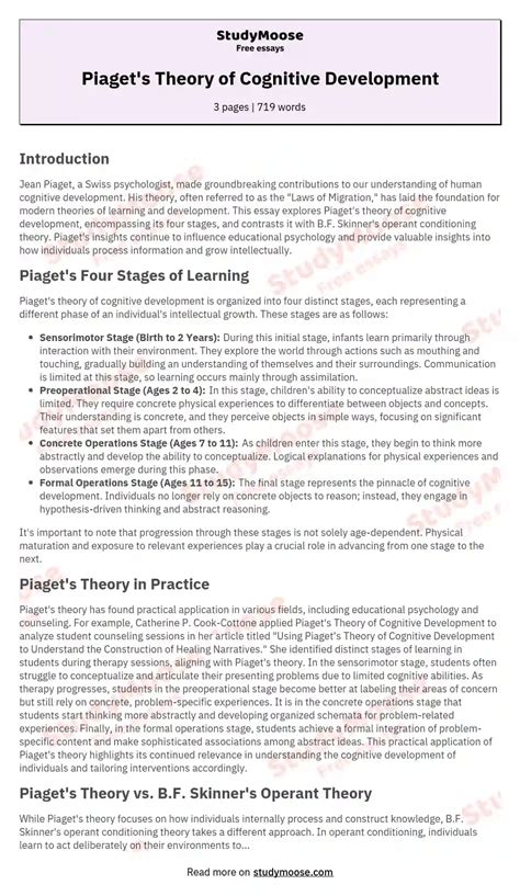 Piaget Vs Vygotsky Free Comparison Essay Example Compare And Contrast