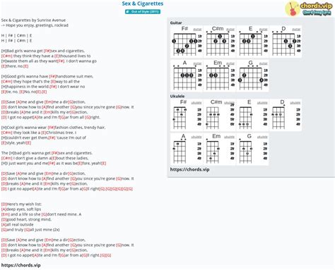 Chord Sex And Cigarettes Tab Song Lyric Sheet Guitar Ukulele Chordsvip