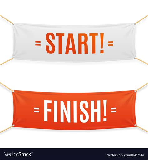 Start And Finish Banner Royalty Free Vector Image