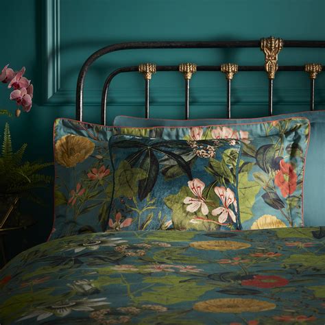 Passiflora Cushion Kingfisher Bedding Clarke Clarke By Sanderson Design