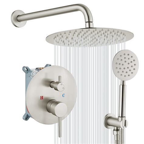 Gotonovo 10 Inch Round Rain Shower System Wall Mounted