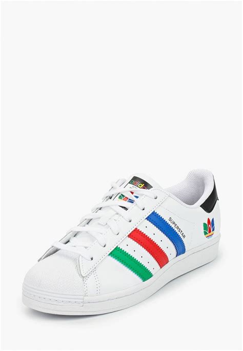 Кеды adidas Originals SUPERSTAR, 4 пары разноцветных шнурков, цвет ...