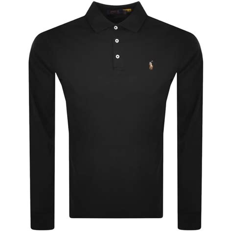 Ralph Lauren Long Sleeved Polo T Shirt Black Mainline Menswear