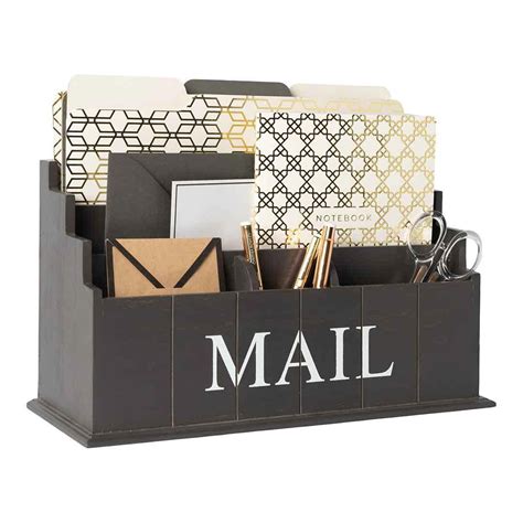 Espresso Brown Wooden Mail Organizer 3 Tier