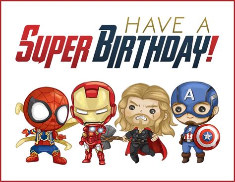 Avengers Birthday Card Printable Free Birthdayzc