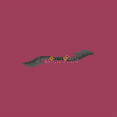 Two Sided Curved Daggers Vector Illustration Decorative Design Stock