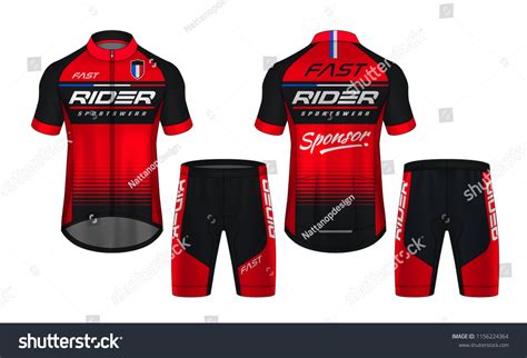 Cycling Jerseys Mockupt Shirt Sport Design Templateuniform Stock Vector