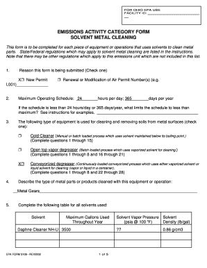 Fillable Online Emissions Activity Category Bformb Solvent Metal