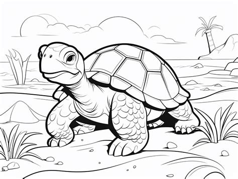 Galapagos Tortoise Coloring Page For Download Coloring Page