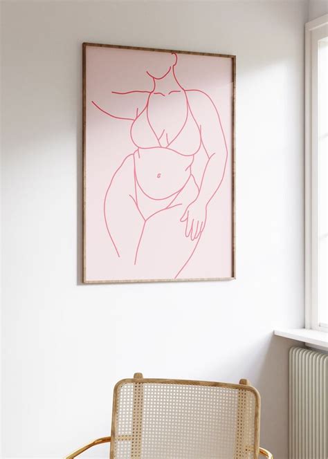 Body Positive Line Art Woman Plus Size Woman Body Art Print Woman