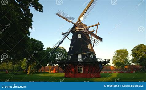 Beautiful Large Windmill in Kastellet Park in Copenhagen Stock Image ...