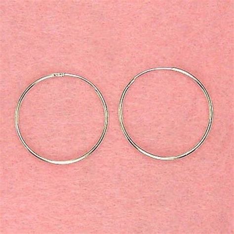 Sterling Silver 25mm Hoop Earrings Er047 Ebay