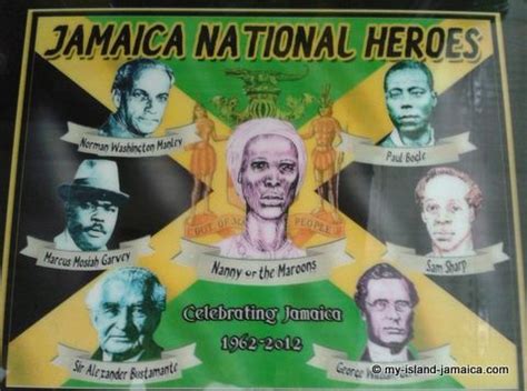 A Sign For Jamaica National Hero S In Front Of A Building With Many