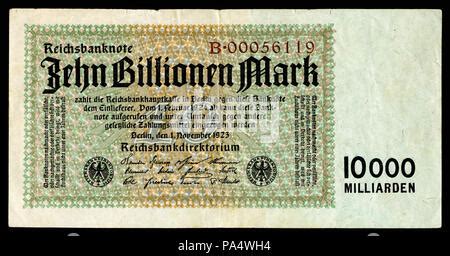 GER 131 Reichsbanknote 10 Trillion Mark 1923 Stock Photo Alamy