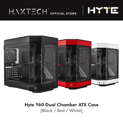 HYTE Y60 DUAL CHAMBER TG ATX CHASSIS BLACK WHITE RED Shopee