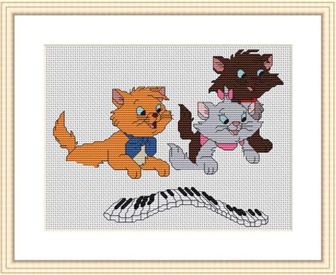 The Aristocats Cross Stitch Chart Pattern Count Cm X Cm Dmc