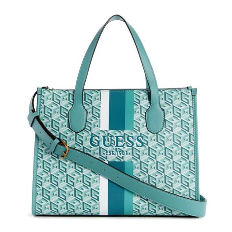 Buy Guess Turquoise Silvana 2 Compartment Tote Bag Online