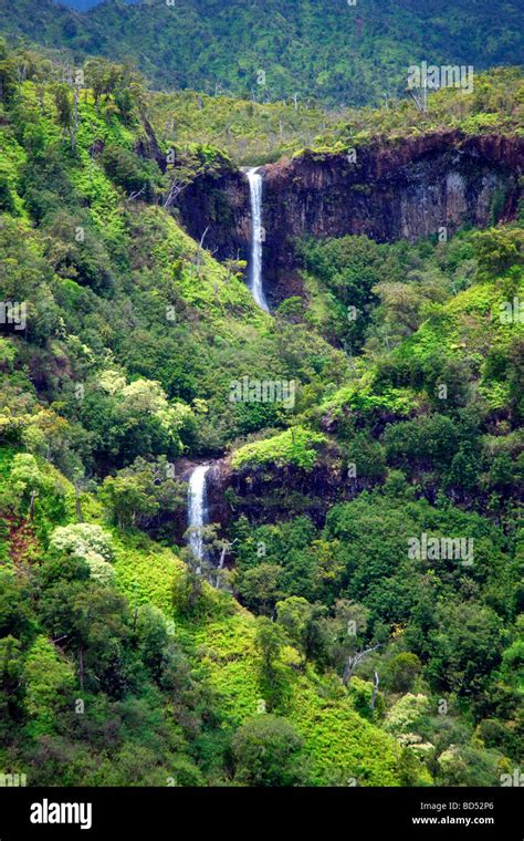 Kahili Falls Five Sisters Falls Kauai Hawaii Stock Photo - Alamy