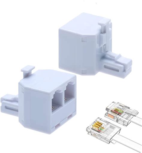 Pack Rj P C Wall Jack Plug To Modular Adapter Converter Two